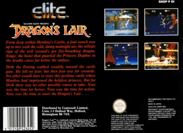 Dragon's Lair (USA) box cover back